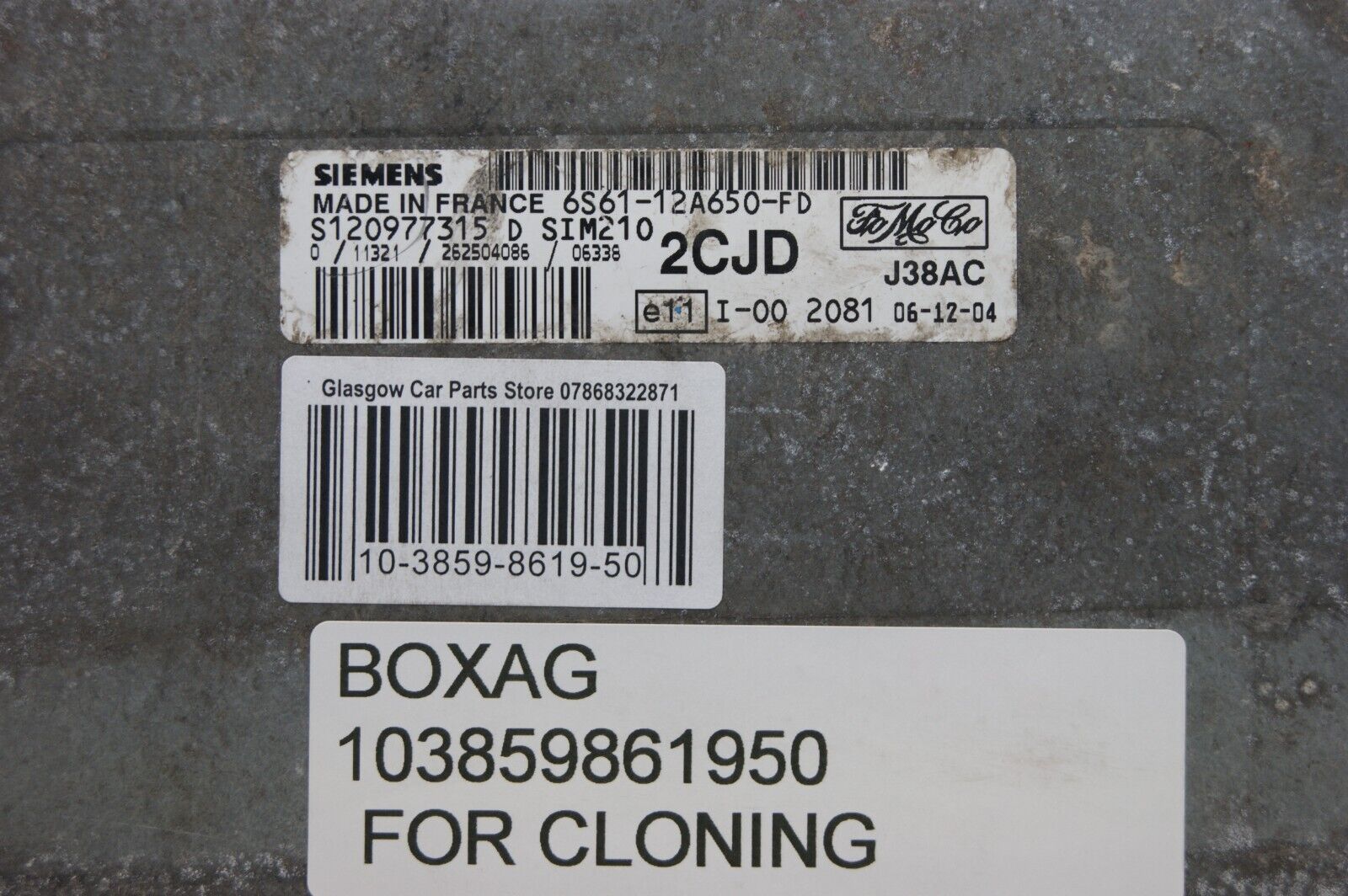 ECU Ford Fiesta  6S61-12A650-FD S120977315D PLUG AND PLAY (CLONING) - Glasgow Car Parts Store