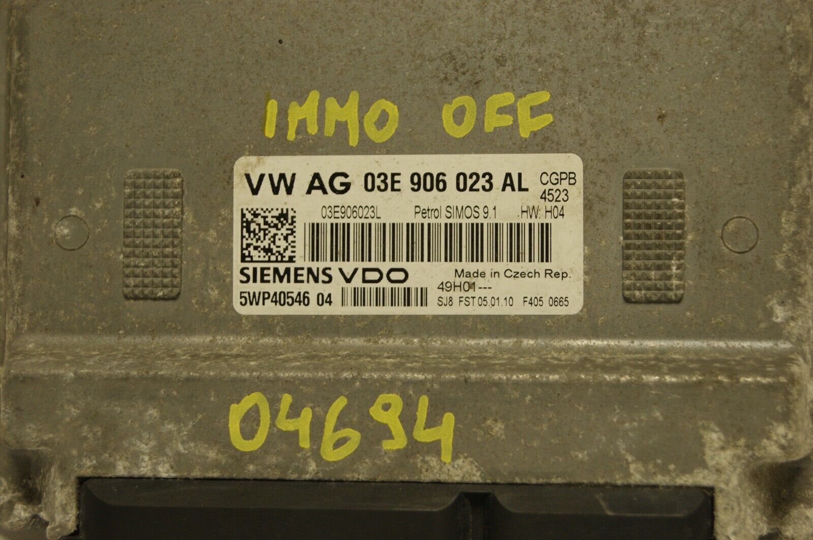 VW Fox ,Polo 1.2 12V ECU 03E906023AL  5WP40546 Plug & Play IMMO OFF - Glasgow Car Parts Store