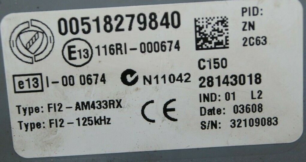 FIAT 500  BCM BODY CONTROL MODULE 00518279840 - Glasgow Car Parts Store