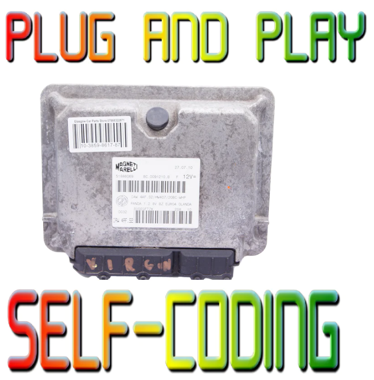 ECU FIAT PANDA 51886069 IAW4AF.S2/HW407/20BC-WHP. PLUG AND PLAY - Glasgow Car Parts Store