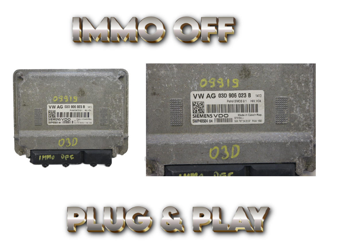 ECU 03D906023B SKODA FABIA VW POLO IMMO OFF PLUG & PLAY - Glasgow Car Parts Store