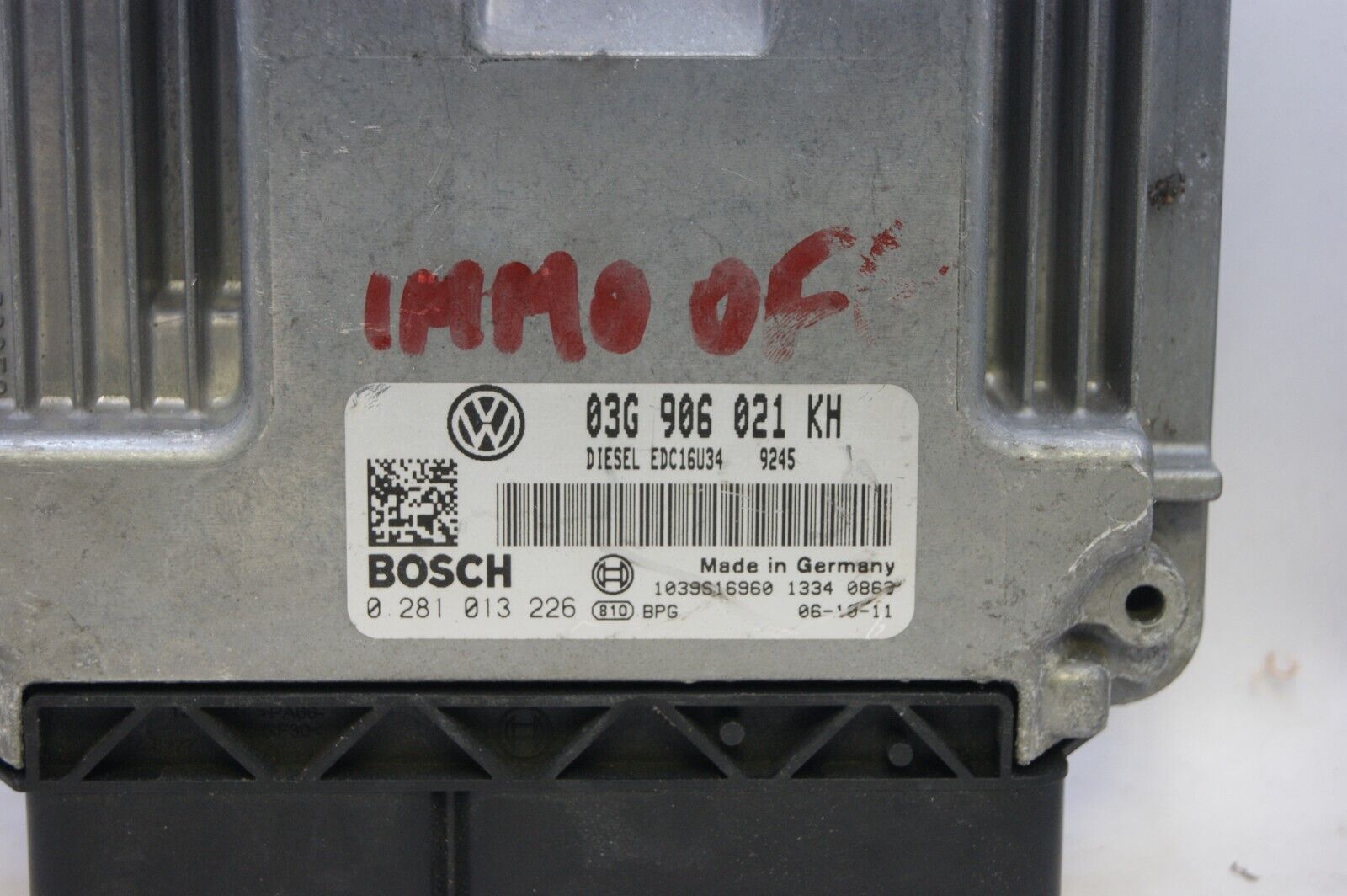 ECU VW 03G906021KH 0281013226 IMMO OFF. PLUG AND PLAY. - Glasgow Car Parts Store