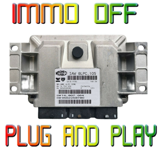 ECU  IAW 6LPC.105 9662258780  PEUGEOT CITROEN  IMMO OFF PLUG & PLAY - Glasgow Car Parts Store