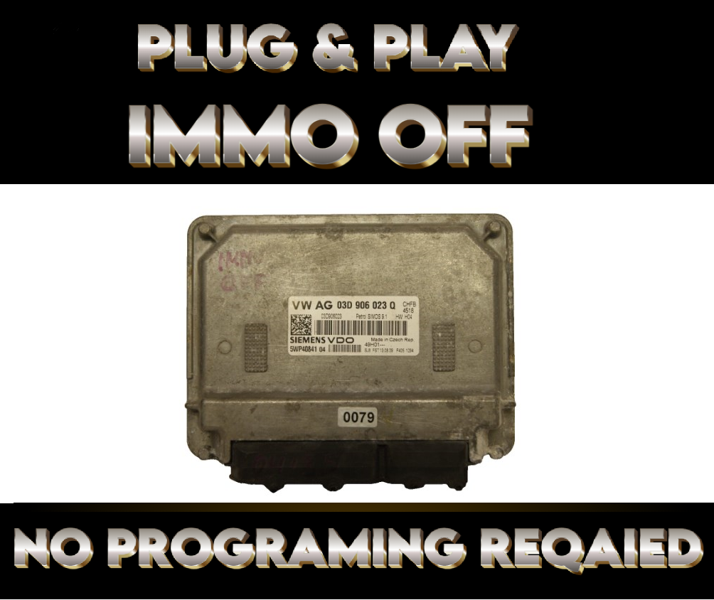 03D906023Q    ECU Audi VW Skoda Seat   IMMO OFF PLUG & PLAY. - Glasgow Car Parts Store