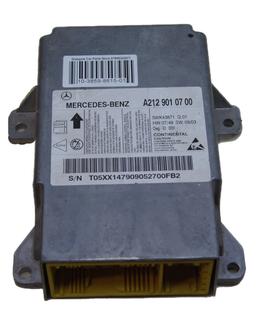 MERCEDES E-CLASS W212 E250 2.1 CDI AIRBAG MODULE SRS A2129010700 - Glasgow Car Parts Store