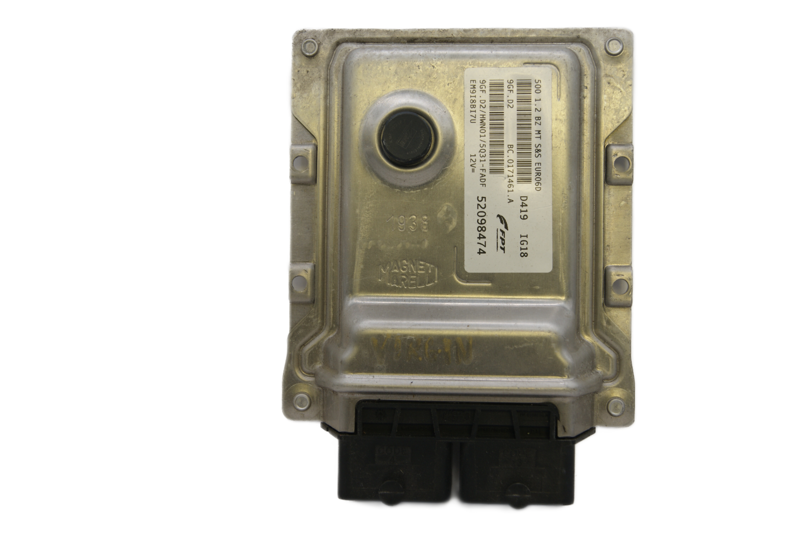 Fiat 500 1.2 Engine ECU 52098474 9GF.D2 HWN01 PLUG AND PLAY.CLONING - Glasgow Car Parts Store