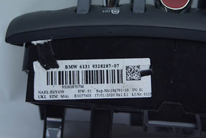 MINI COOPER START STOP BUTTON SWITCH 6131 9328287-07 93282870M - Glasgow Car Parts Store