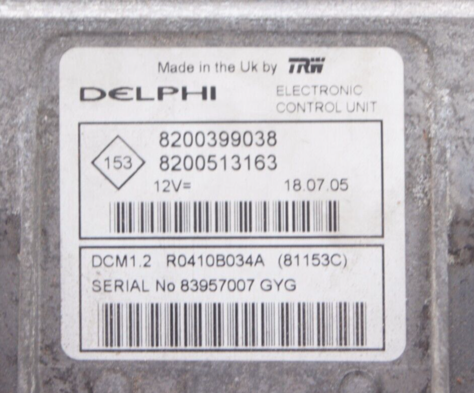 ECU 8200399038 8200513163 RENAULT MEGANE MK2 1.5 DCI - Glasgow Car Parts Store
