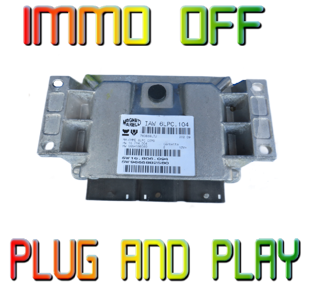 ECU IAW 6LPC.104 9665882580 PEUGEOT CITROEN IMMO OFF PLUG & PLAY - Glasgow Car Parts Store