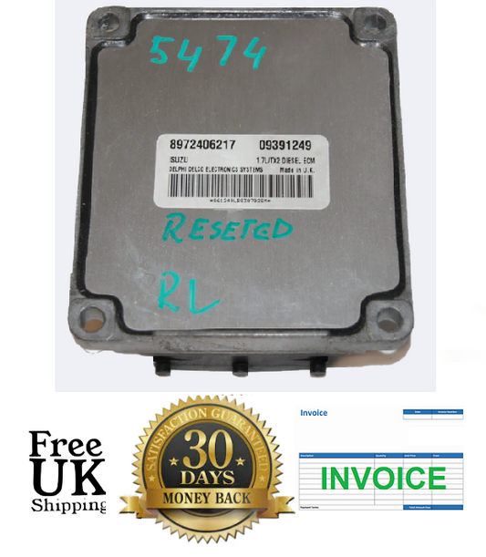 ECM Vauxhall Opel Zafira Astra 1.7 Y17DT ECU 8972406217  09391249 RESET & PIN - Glasgow Car Parts Store