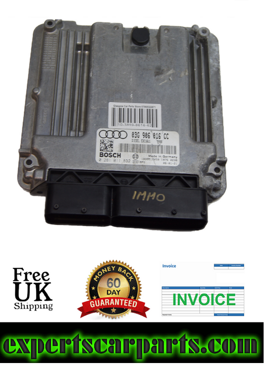 ECU AUDI 03G906016CC 0281011832  IMMO OFF. - Glasgow Car Parts Store