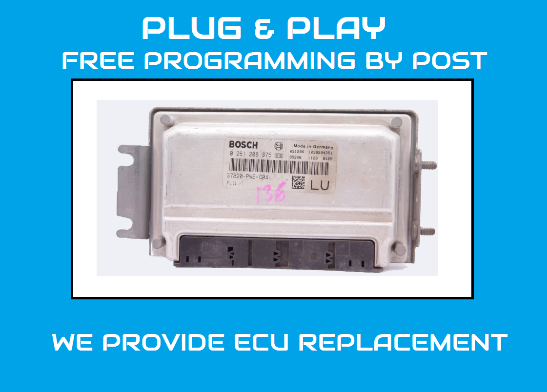 Honda Jazz ECU 0261208375 , 37820-PWE-G04 LU Plug & Play - Glasgow Car Parts Store