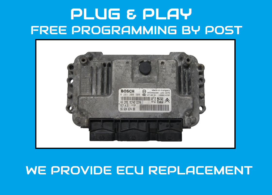 ECU CITROEN PEUGEOT 9662467480 0261208908 PLUG AND PLAY PROGRAMMING BY POST - Glasgow Car Parts Store