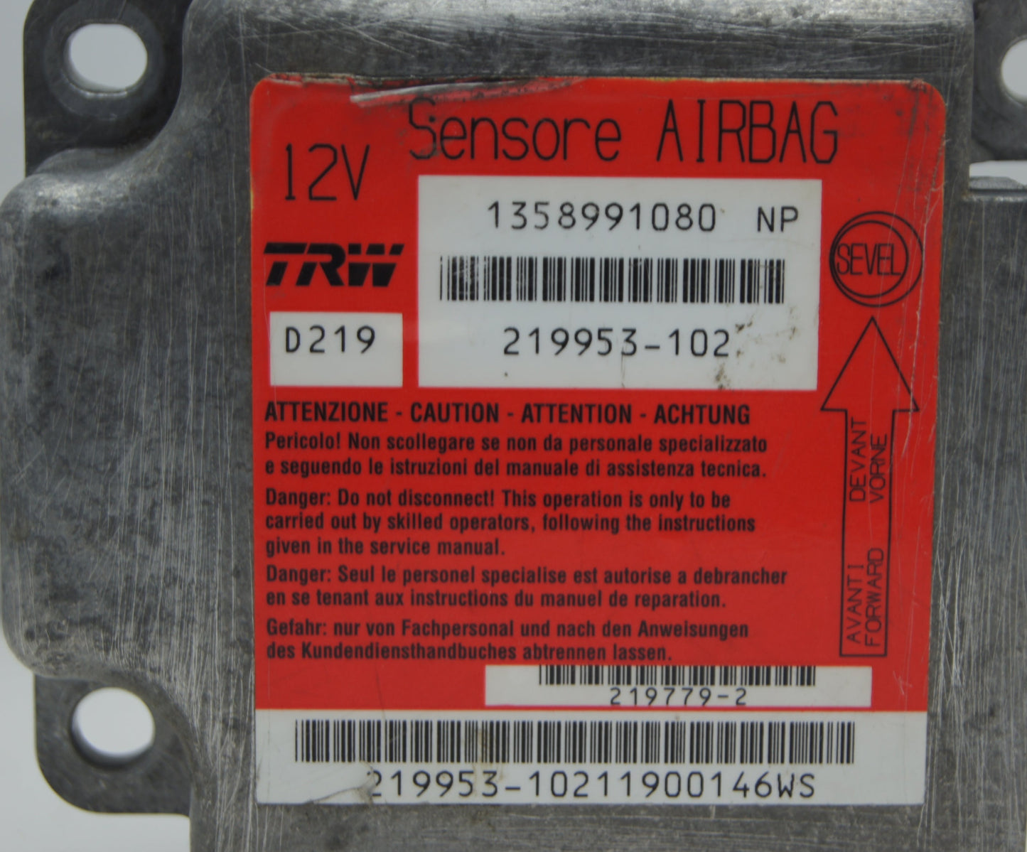 PEUGEOT BOXER / FIAT DUCATO  AIRBAG MODULE SRS  1358991080 - Glasgow Car Parts Store