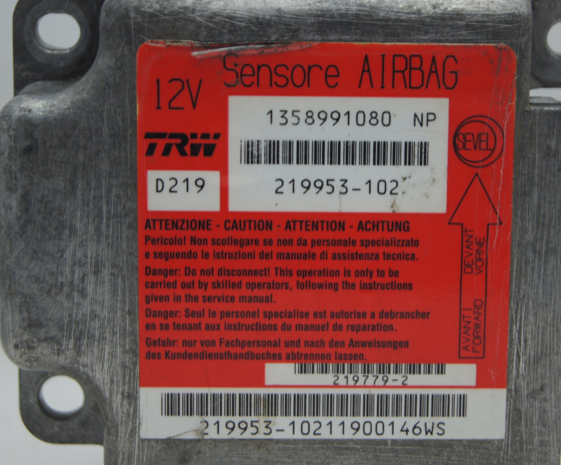 PEUGEOT BOXER / FIAT DUCATO  AIRBAG MODULE SRS  1358991080 - Glasgow Car Parts Store