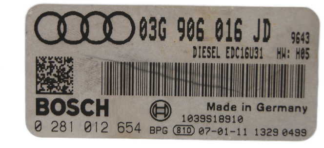 IMMO OFF  03G906016JD 0281012654 - AUDI A4 B7 2.0 PLUG AND PLAY - Glasgow Car Parts Store