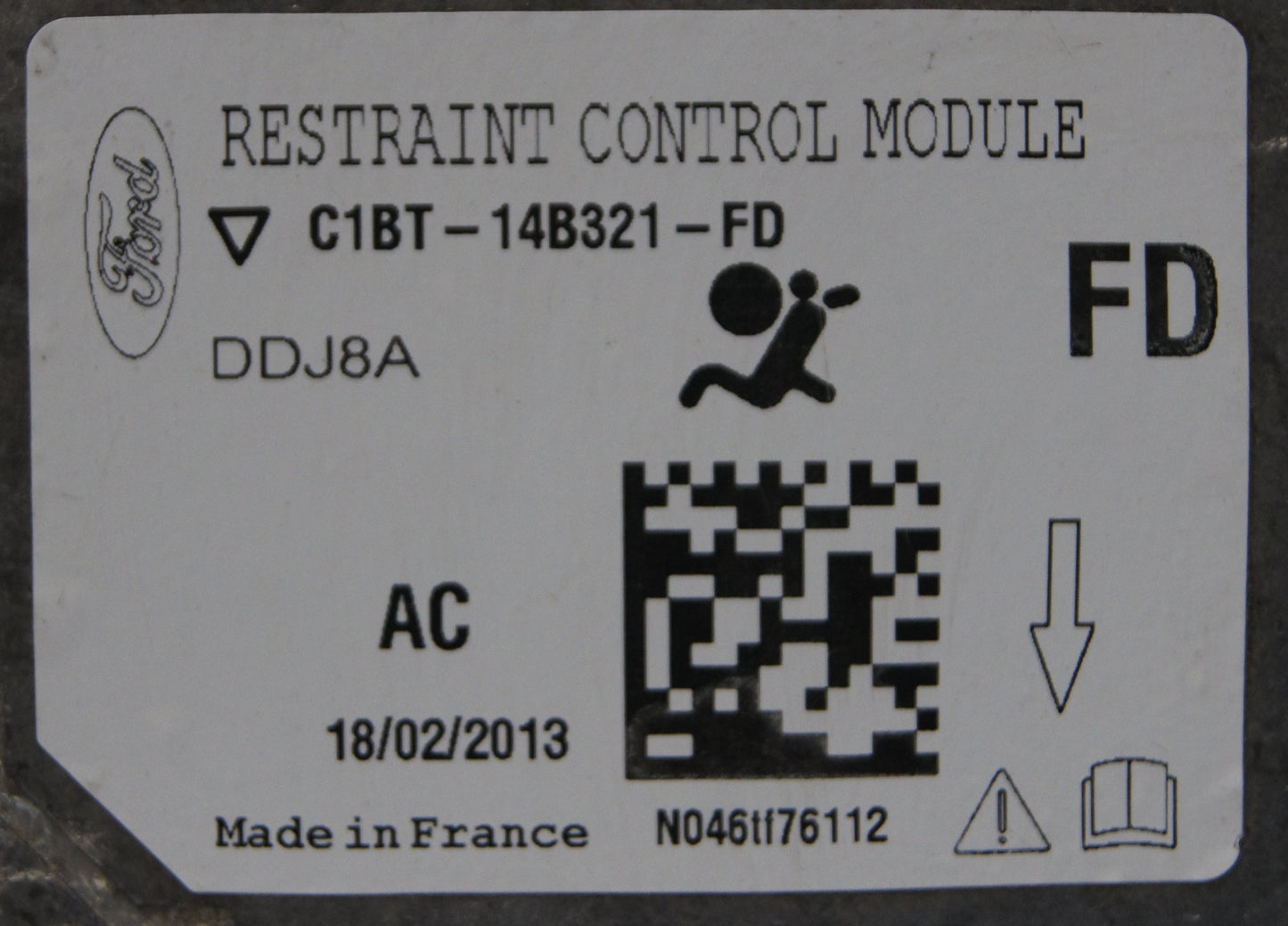 FORD FIESTA MK7 SRS AIRBAG ECU MODULE C1BT14B321FD - Glasgow Car Parts Store