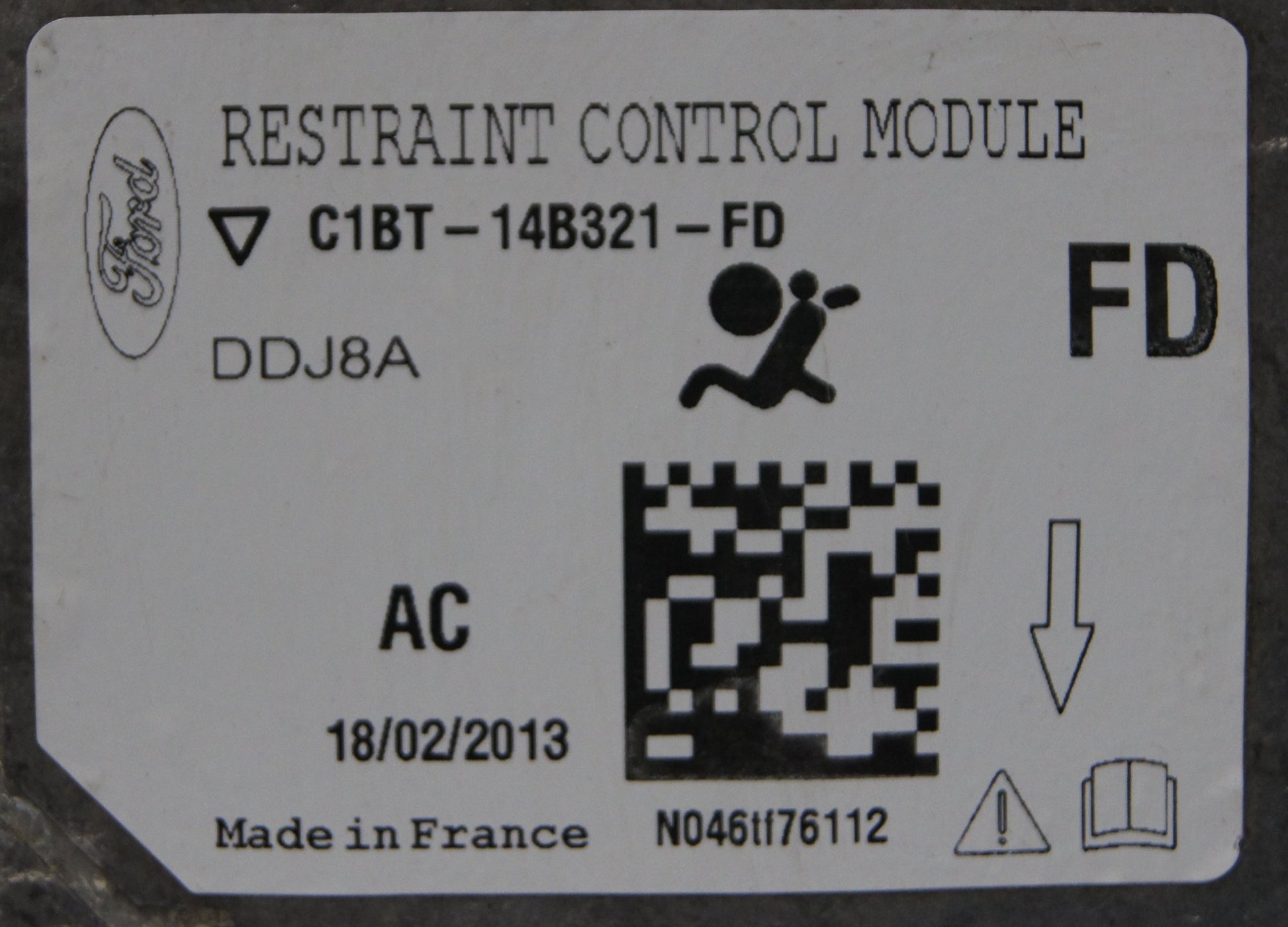FORD FIESTA MK7 SRS AIRBAG ECU MODULE C1BT14B321FD - Glasgow Car Parts Store