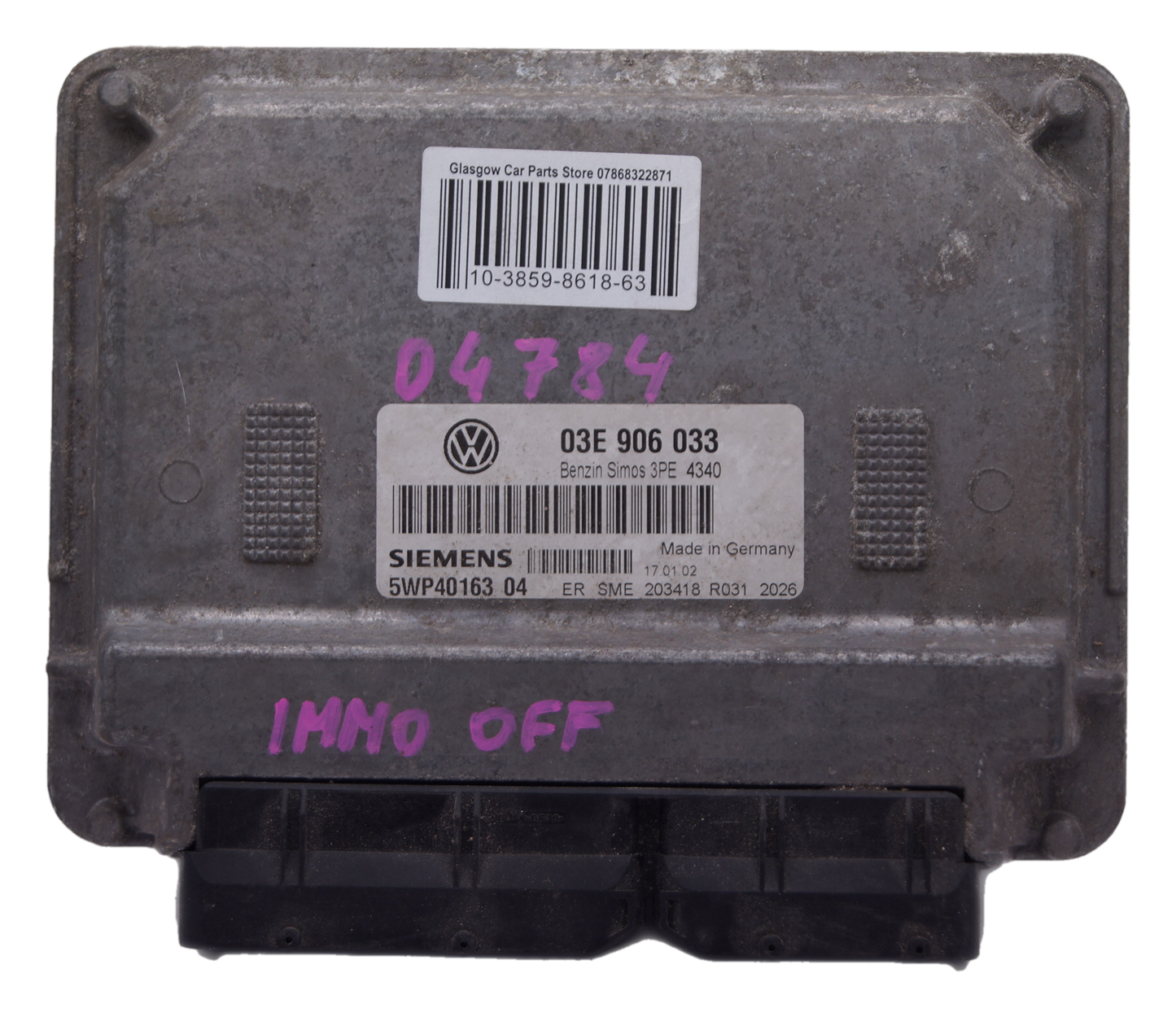 03E906033 VW ECU 03E 906 033 PLUG AND PLAY IMMO OFF