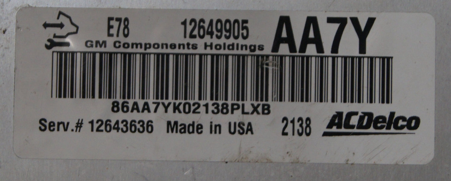 VAUXHALL E78 12649905 AA7Y  PLUG & PLAY. - Glasgow Car Parts Store