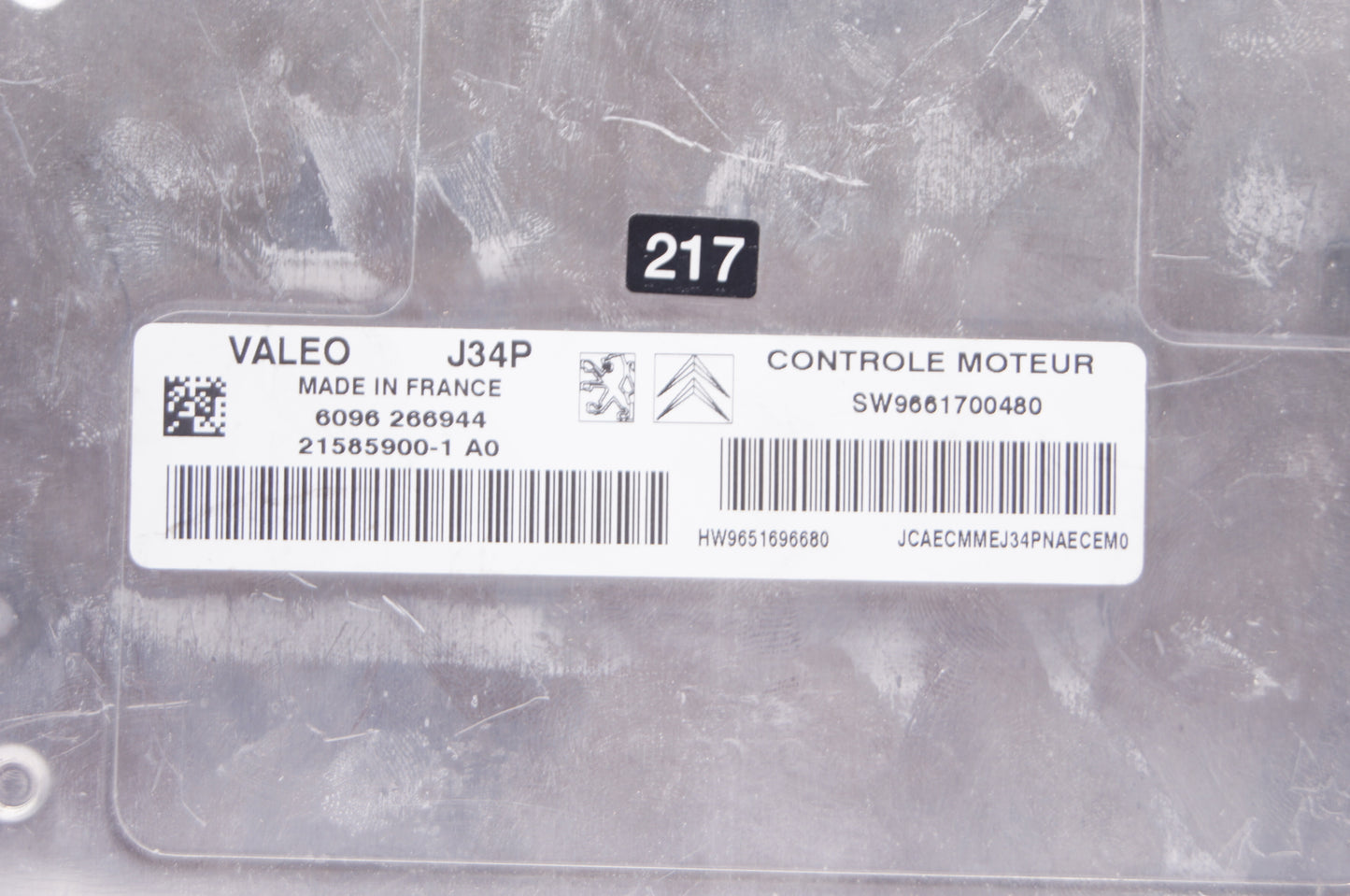CITROEN PEUGOT ENGINE ECU SW9661700480 HW9651696680 VALEO - Glasgow Car Parts Store