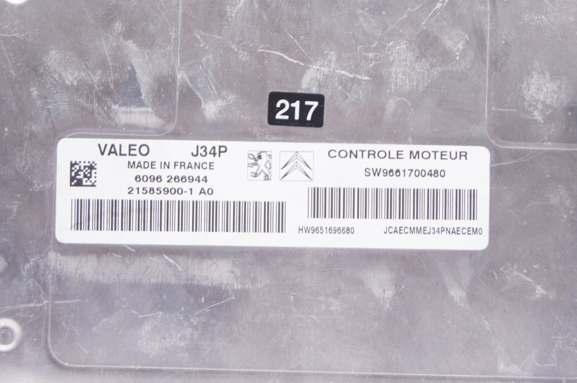 CITROEN PEUGOT ENGINE ECU SW9661700480 HW9651696680 VALEO - Glasgow Car Parts Store