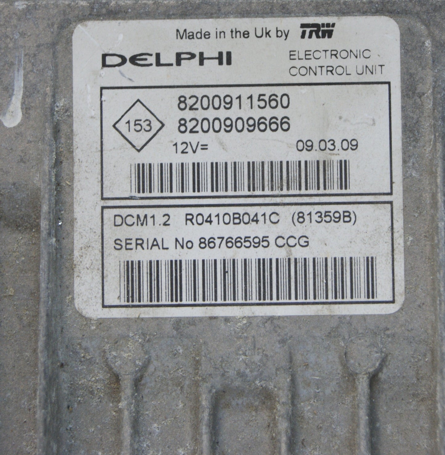 RENAULT NISSAN 1.5 DCI DIESEL ENGINE CONTROL UNIT ECU 8200911560 8200909666 - Glasgow Car Parts Store