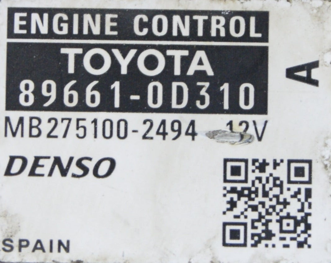 TOYOTA YARIS ENGINE CONTROL UNIT ECU 89661-0D310 DENSO - Glasgow Car Parts Store