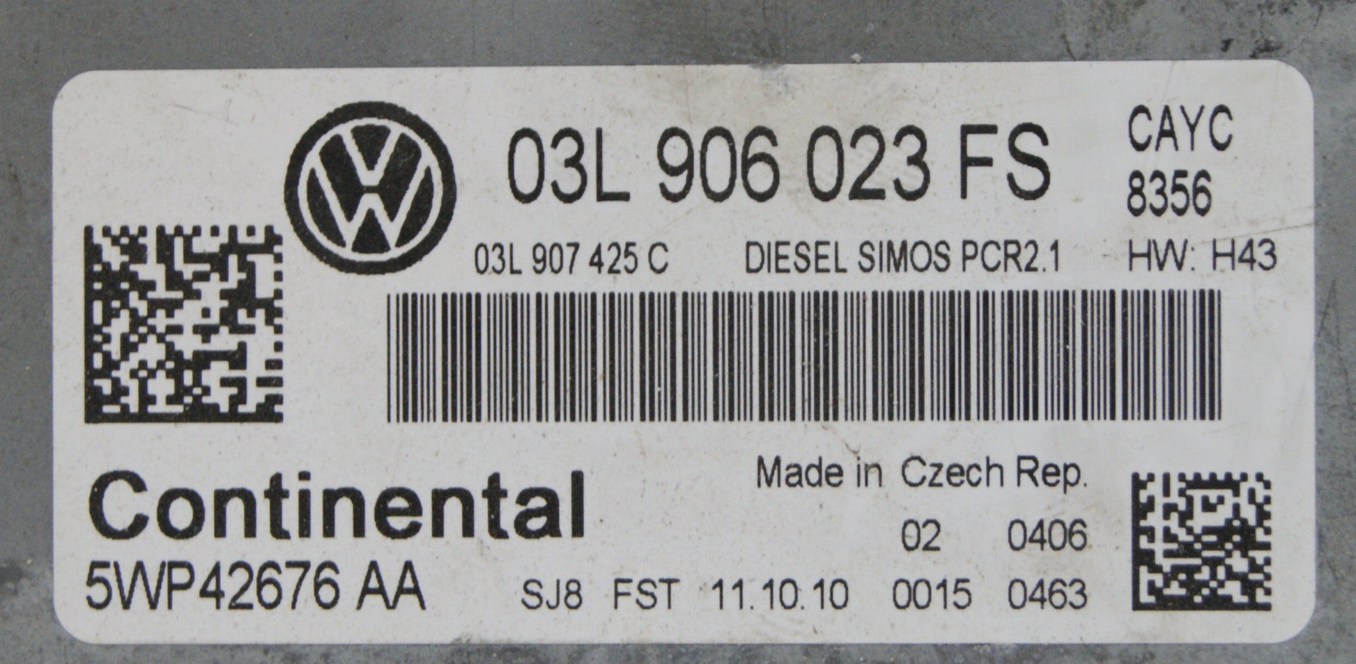 VOLKSWAGEN SKODA 03L906023FS ECU 1.6 Diesel - Glasgow Car Parts Store
