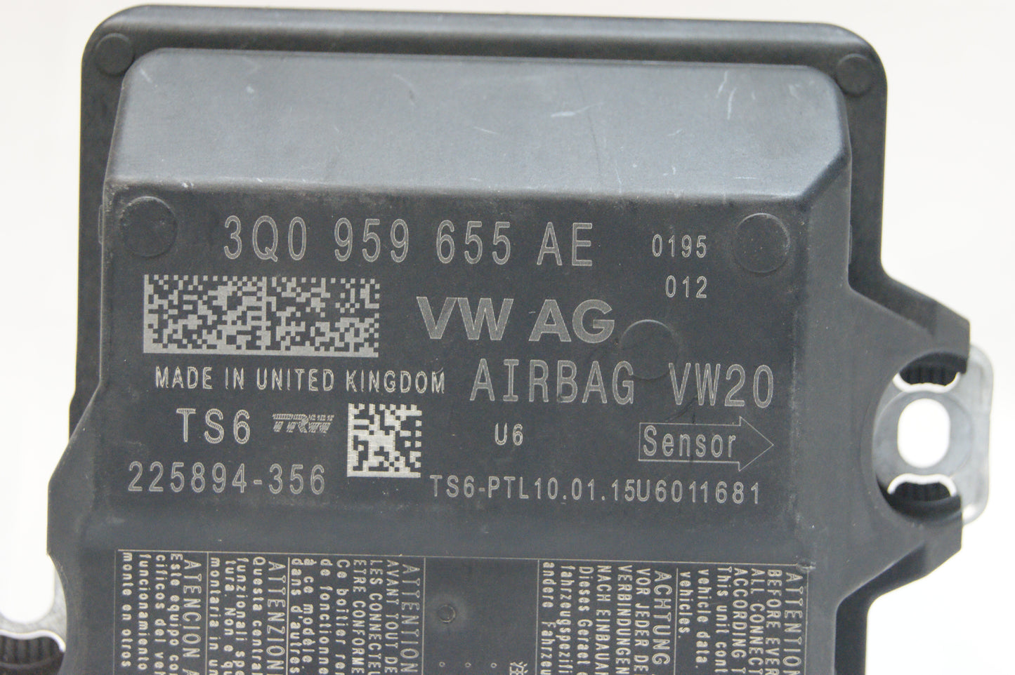 VW AUDI SEAT SKODA Airbag Control Module 3Q0959655AE virgin module - Glasgow Car Parts Store