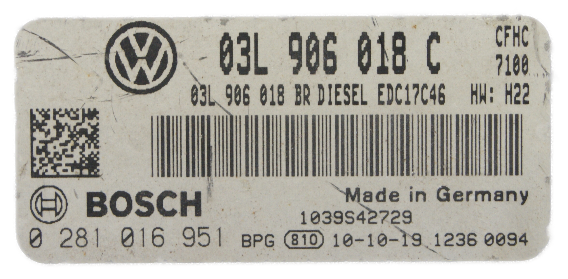 VW Audi Seat Skoda ECU Bosch 03L906018C 0281016951 Plug & Play. Immo off - Glasgow Car Parts Store
