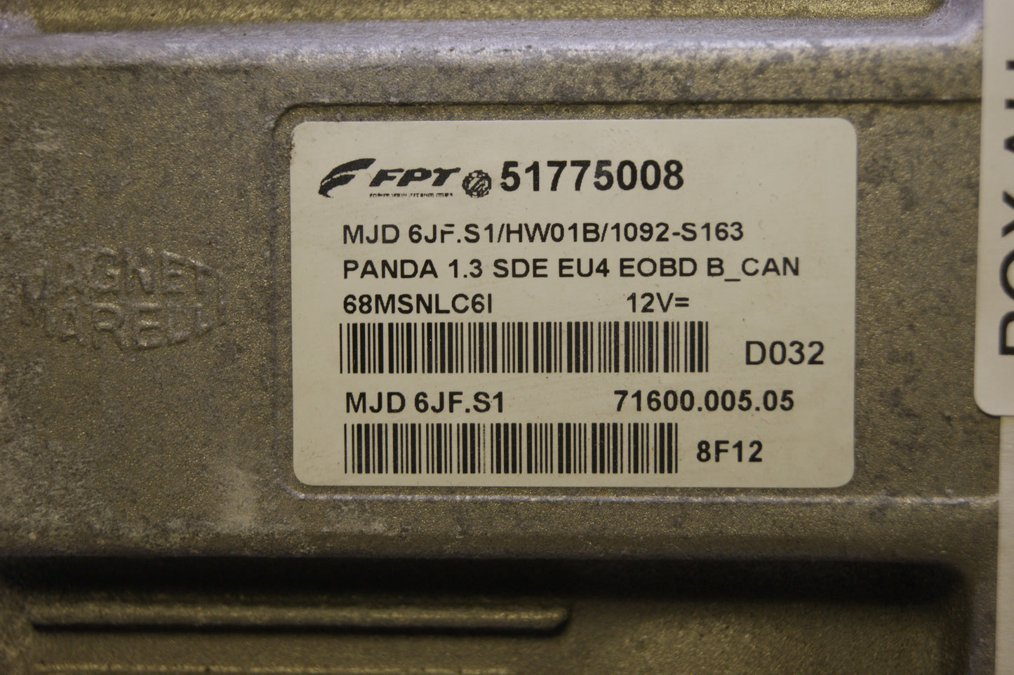 ECU FIAT PANDA 1.3 51775008 PLUG&PLAY SELF-CODING. - Glasgow Car Parts Store
