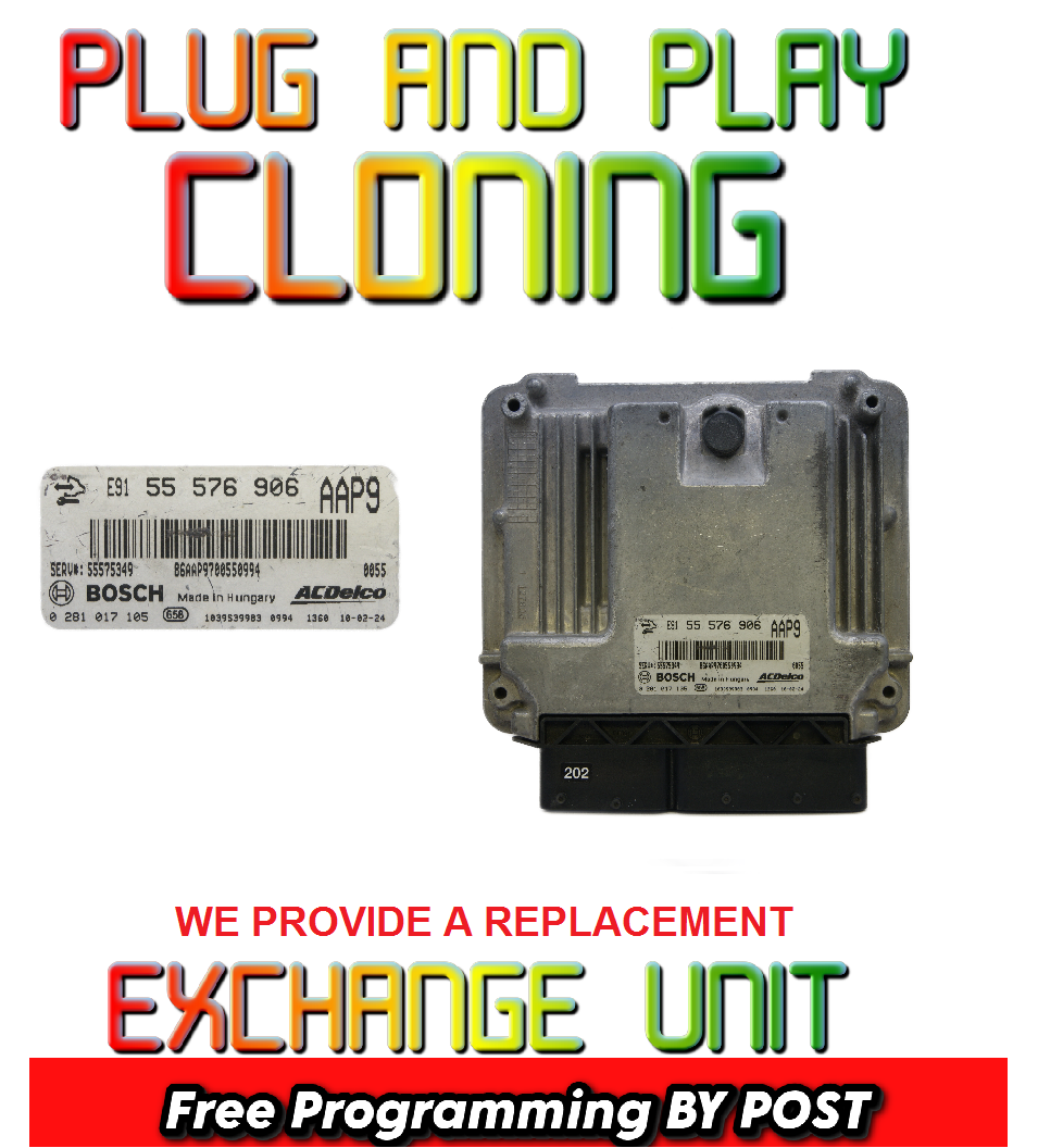 Vauxhall Opel Insignia ECU Bosch 0281017105 / 55576906 / AAP9  /Plug & Play/ Exchange unit /Free Programming BY Post - Glasgow Car Parts Store