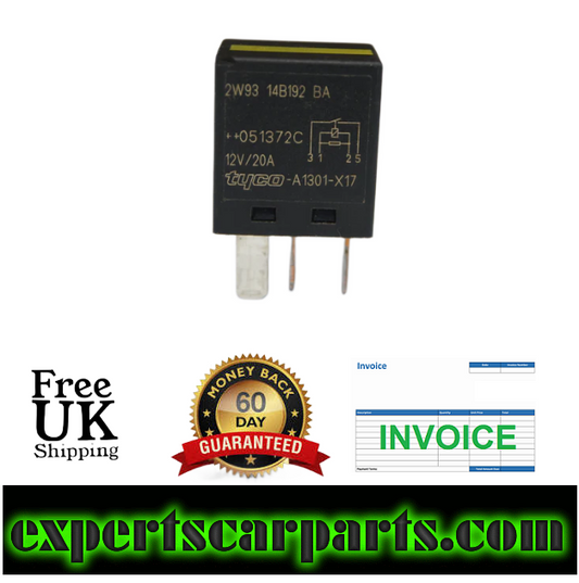 134-Ford 4-Pin Black Relay 2W93-14B192-BA Tyco V23074 A1301X17 20A - Glasgow Car Parts Store