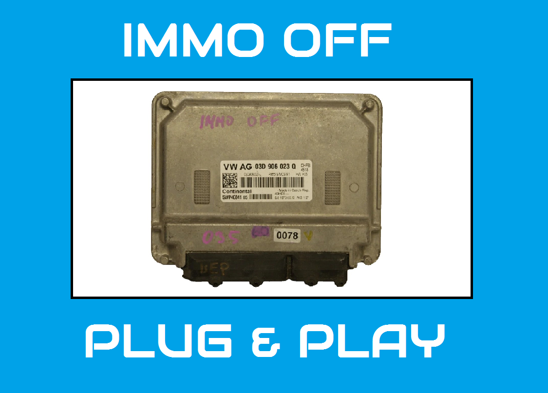 03D906023Q ECU Audi VW Skoda Seat IMMO OFF PLUG & PLAY. CONTINENTAL ECU - Glasgow Car Parts Store