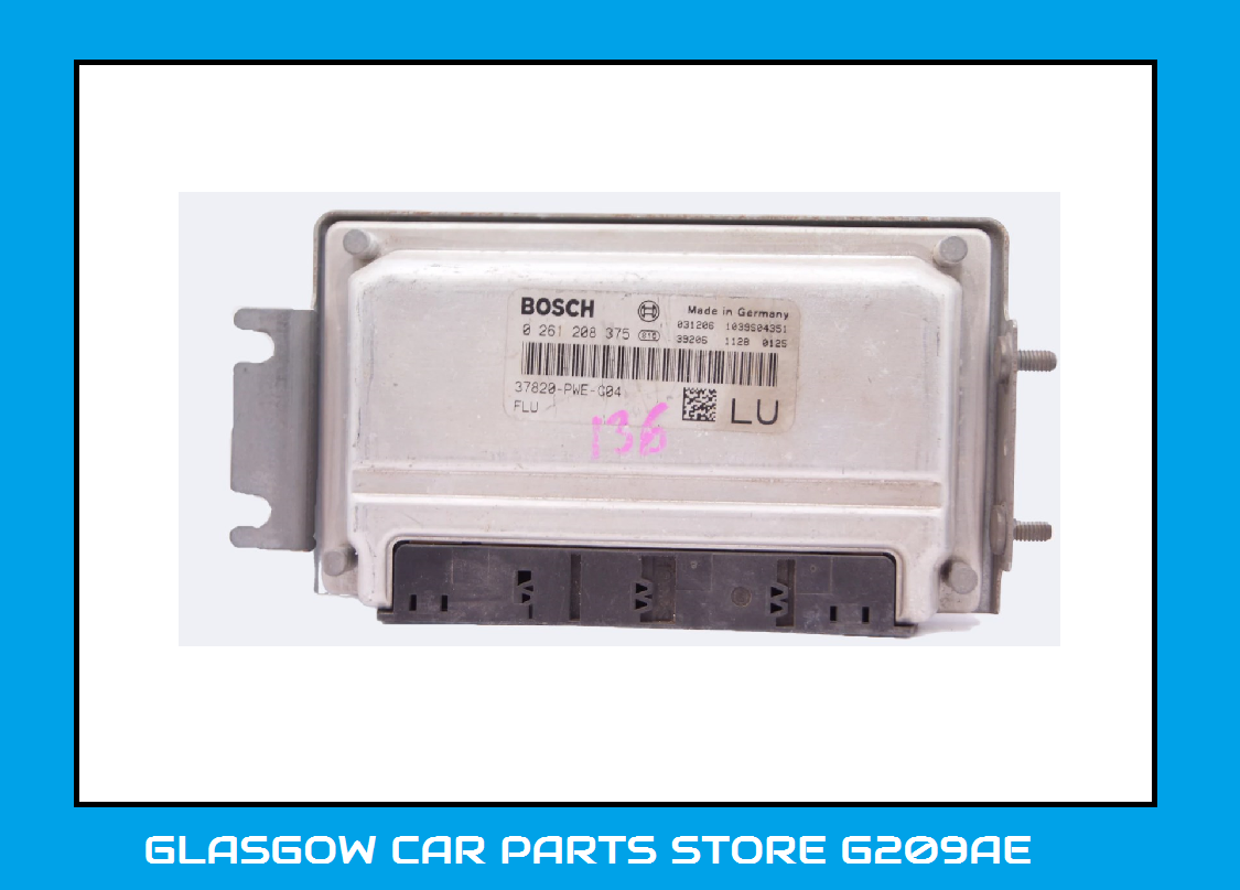 Honda Jazz ECU 0261208375 , 37820-PWE-G04  LU Plug & Play - Glasgow Car Parts Store