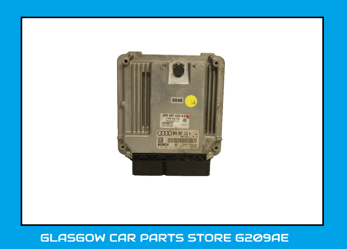 AUDI A3 8P 2.0 TFSI ENGINE ECU 8P0907115A 0261S0207 PLUG AND PLAY - Glasgow Car Parts Store