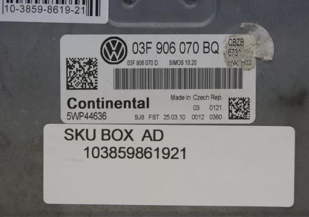 ECU VW POLO 1.2 03F906070 BQ CONTINENTAL - Glasgow Car Parts Store