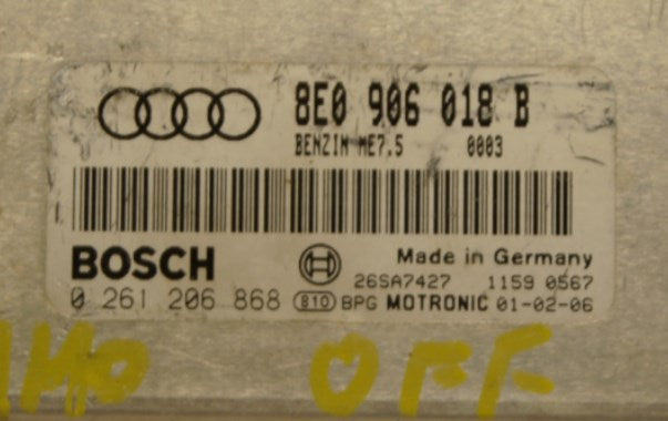 IMMO OFF ECU ME7.5 AUDI 8E0906018B 0261206868   PLUG AND PLAY. - Glasgow Car Parts Store