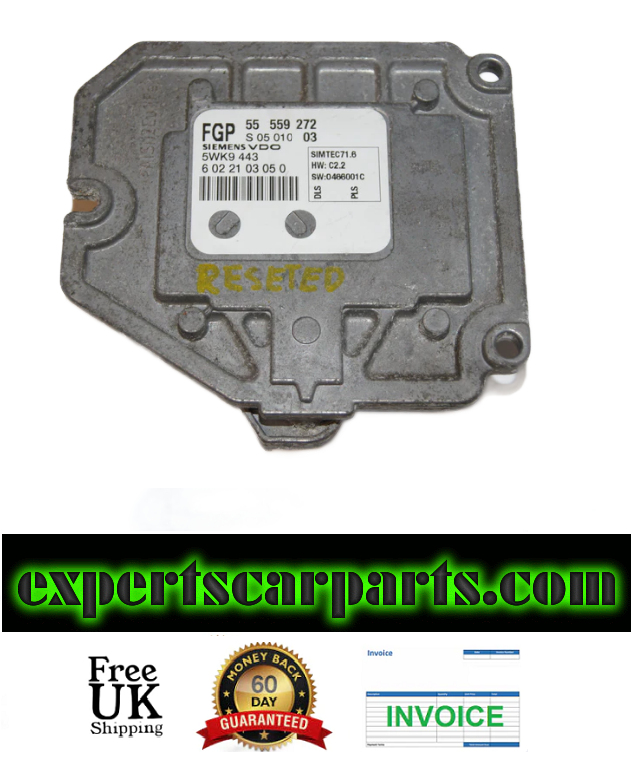 VAUXHALL OPEL ECU 55559272  Z18XE 5WK9 443. RESET. (VIRGIN) - Glasgow Car Parts Store
