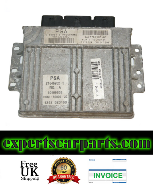 CITROEN XSARA 1.4  PETROL ENGINE ECU 9643784580-01 9644235280 21646952-5 - Glasgow Car Parts Store
