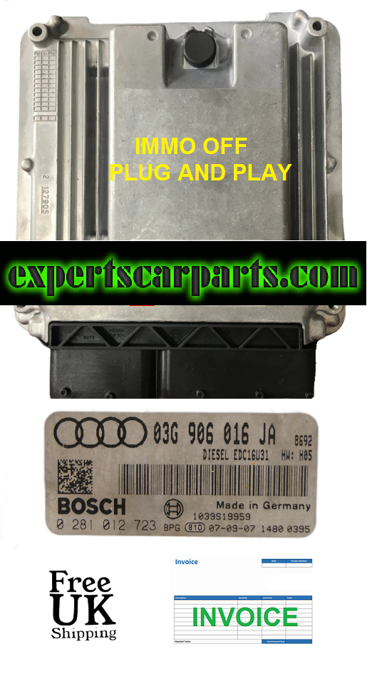 03G906016JA  0281012723 AUDI ECU PLUG & PLAY IMMO OFF