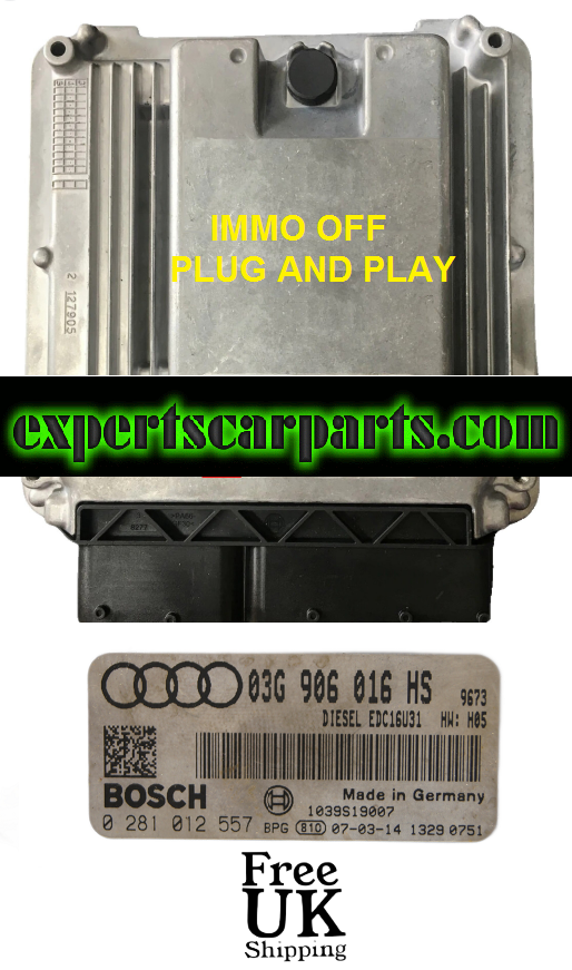 03G906016HS 0281012557 AUDI TDI ECU PLUG & PLAY IMMO OFF