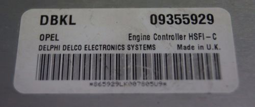 VAUXHALL OPEL ASTRA VECTRA ECU 09355929 DBKL. READY FOR PROGRAMING - Glasgow Car Parts Store