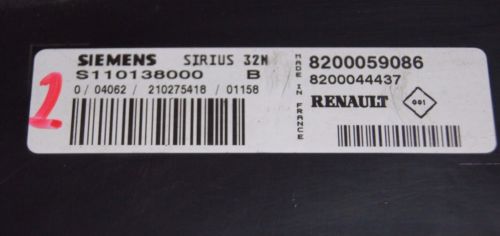 Renault SIRIUS32N ECU S110138000 B 8200059086 8200044437 - Glasgow Car Parts Store