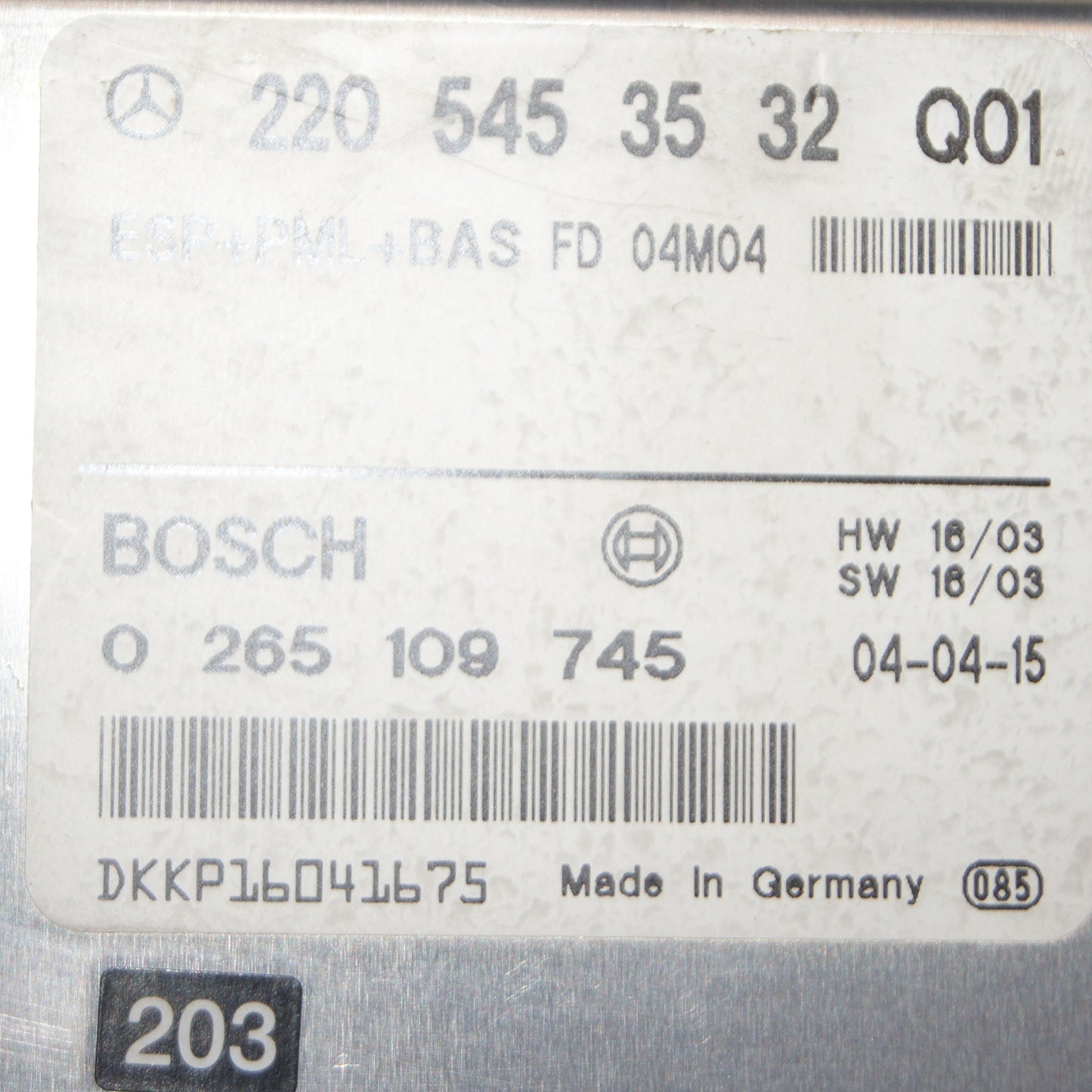 STEUERGERÄT ESP Mercedes S-Klasse W220 CL W215 2205453532 0265109745 BOSCH - Glasgow Car Parts Store