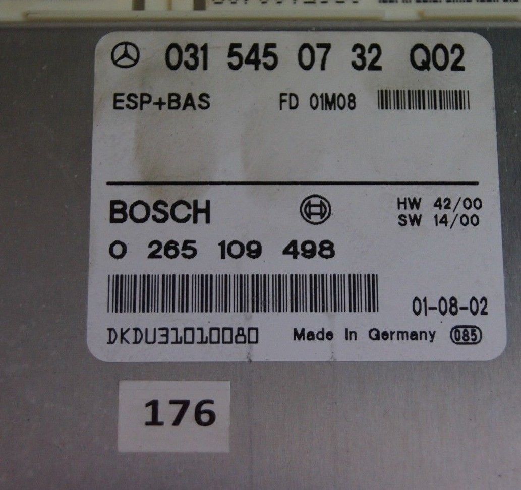 MERCEDES E CLASS W210 ECU / ESP+BAS 0315450732 Q02 / 0265109498 - Glasgow Car Parts Store