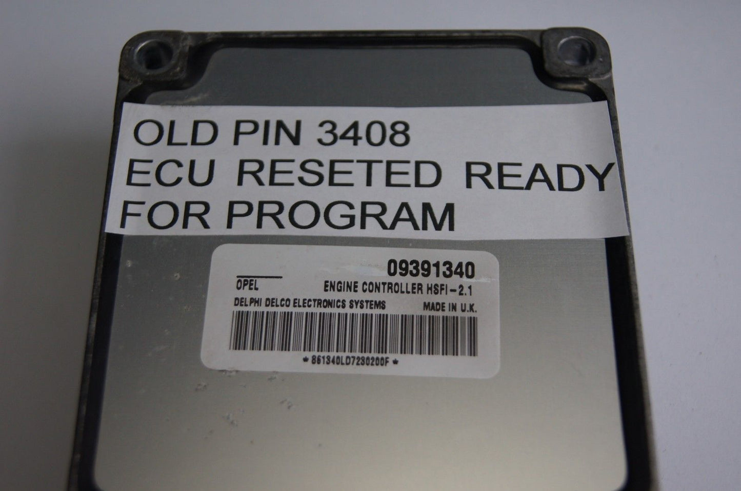 09391340 ECU VAUXHALL OPEL  00-04 Z16XE 1.6 16v HSFI- 2.1  .READY FOR PROGRAM - Glasgow Car Parts Store