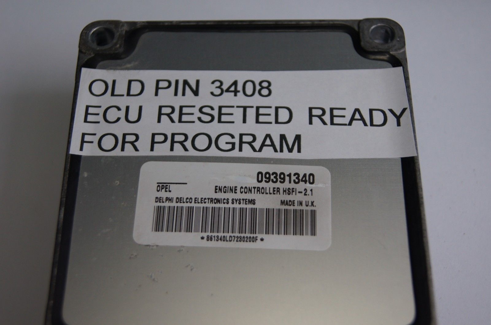 09391340 ECU VAUXHALL OPEL  00-04 Z16XE 1.6 16v HSFI- 2.1  .READY FOR PROGRAM - Glasgow Car Parts Store