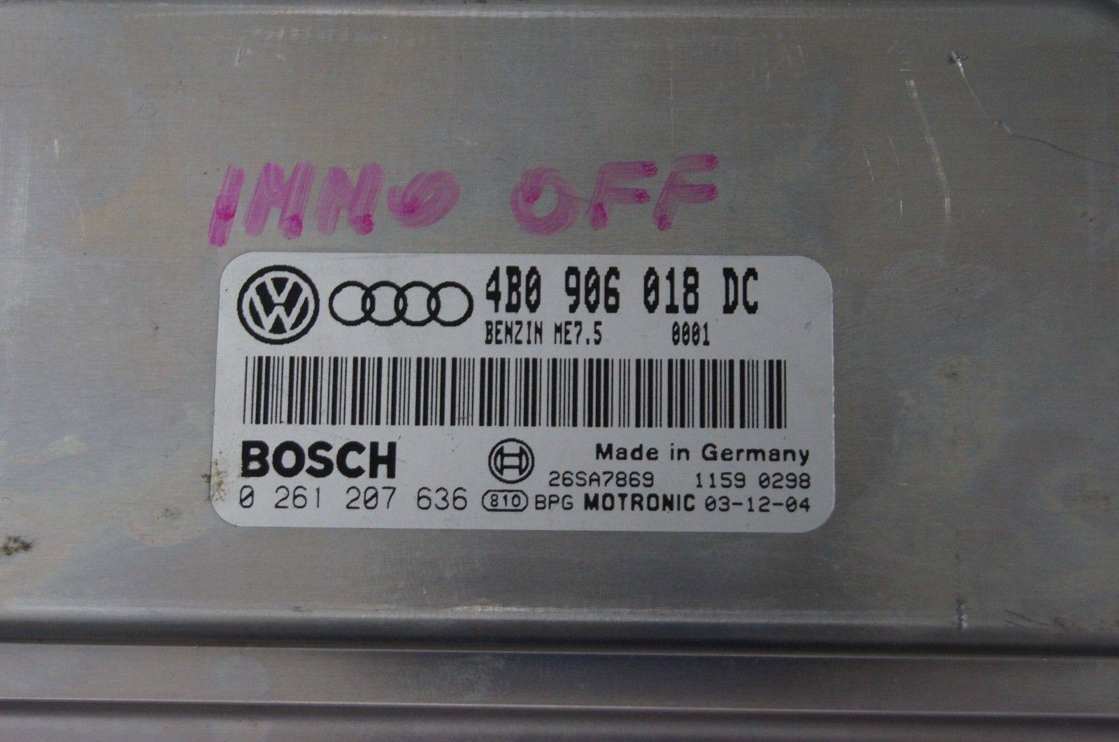 ECU 0261207636 0 261 207 636 4B0906018DC 4B0 906 018 DC ME7.5 .AUDI.SKODA.VW 1.8 - Glasgow Car Parts Store